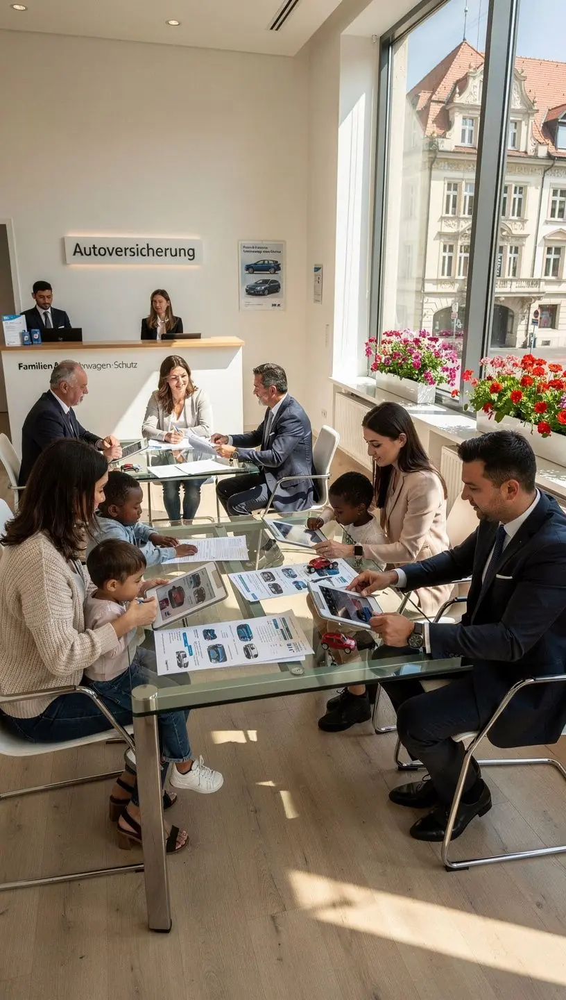 Grafik, die die Koordination von Familienversicherungen veranschaulicht.